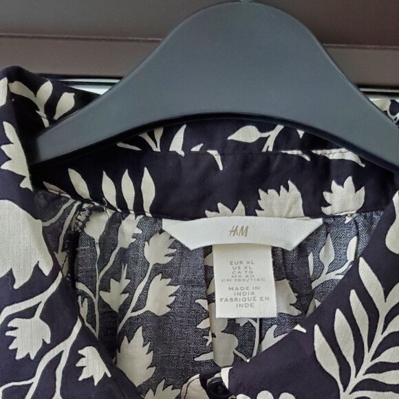 Black/cream print, H&M long sleeve dress, size XL - Picture 4 of 4